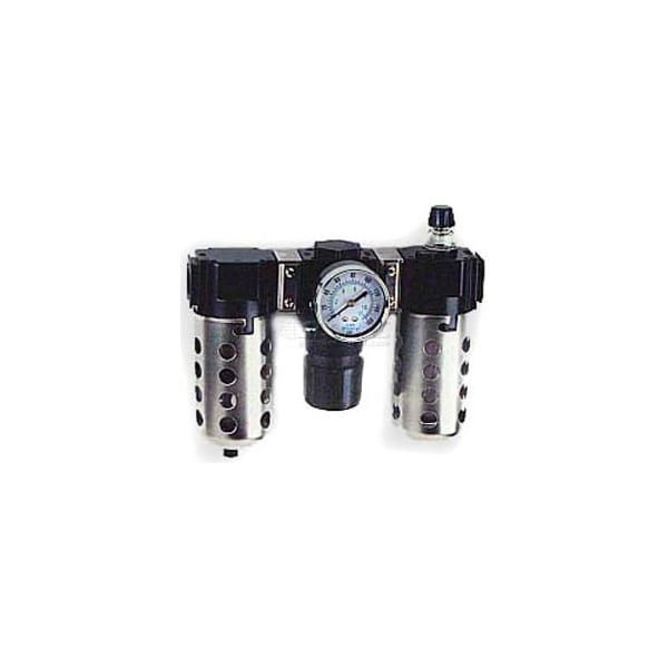 Arrow Pneumatics Arrow 3/8" Modular FRL W/O End Ports D33453W, Gauge, Metal Bowl W/Sight, Manual & Ultra Fog LUBR D33453W - main